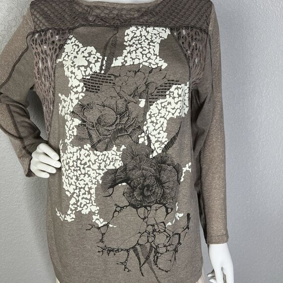 ANVRDIE Angels Never Die Size 2 Brown Floral Graphic Print Dress Steampunk - Picture 6 of 9